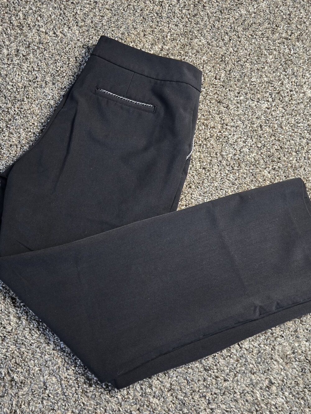 Y2K Worthington 6P Black Slack Dress Work Pants Silver Stitching Modern Fit Slim